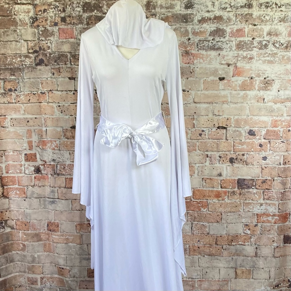 Spirit Hooded Dress White Halloween Costume Sz S/M Adult